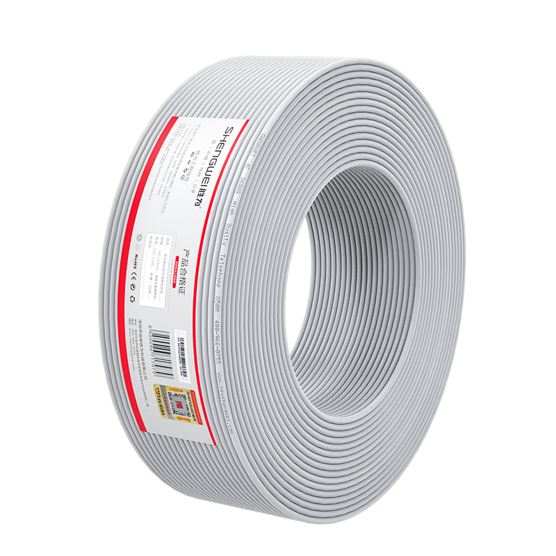 TEC-2100 電話線4芯單股無氧銅線芯0.4mm座機(jī)/傳真機(jī)電話延長(zhǎng)線連接線100米